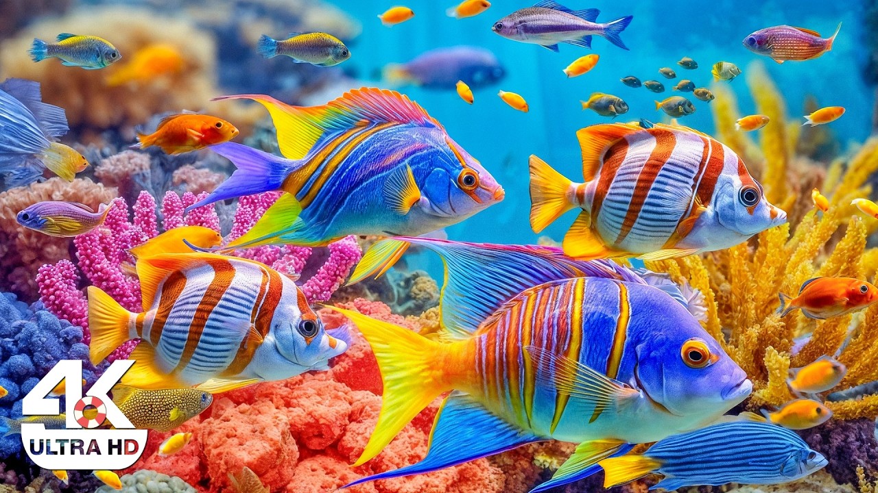 Underwater Wonders 4K – Discover Ocean Creatures in a Stunning 4K Aquarium 🐳 Calm Sleep Music