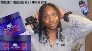 African Threading My Natural Hair | No Added Hair | Not A Tutorial |  November 20, 2023
