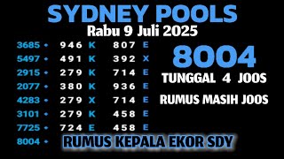 PREDIKSI SDY POOLS RABU 9 JULI 2025 | RUMUS KEPALA EKOR SDY | TUNGGAL SDY
