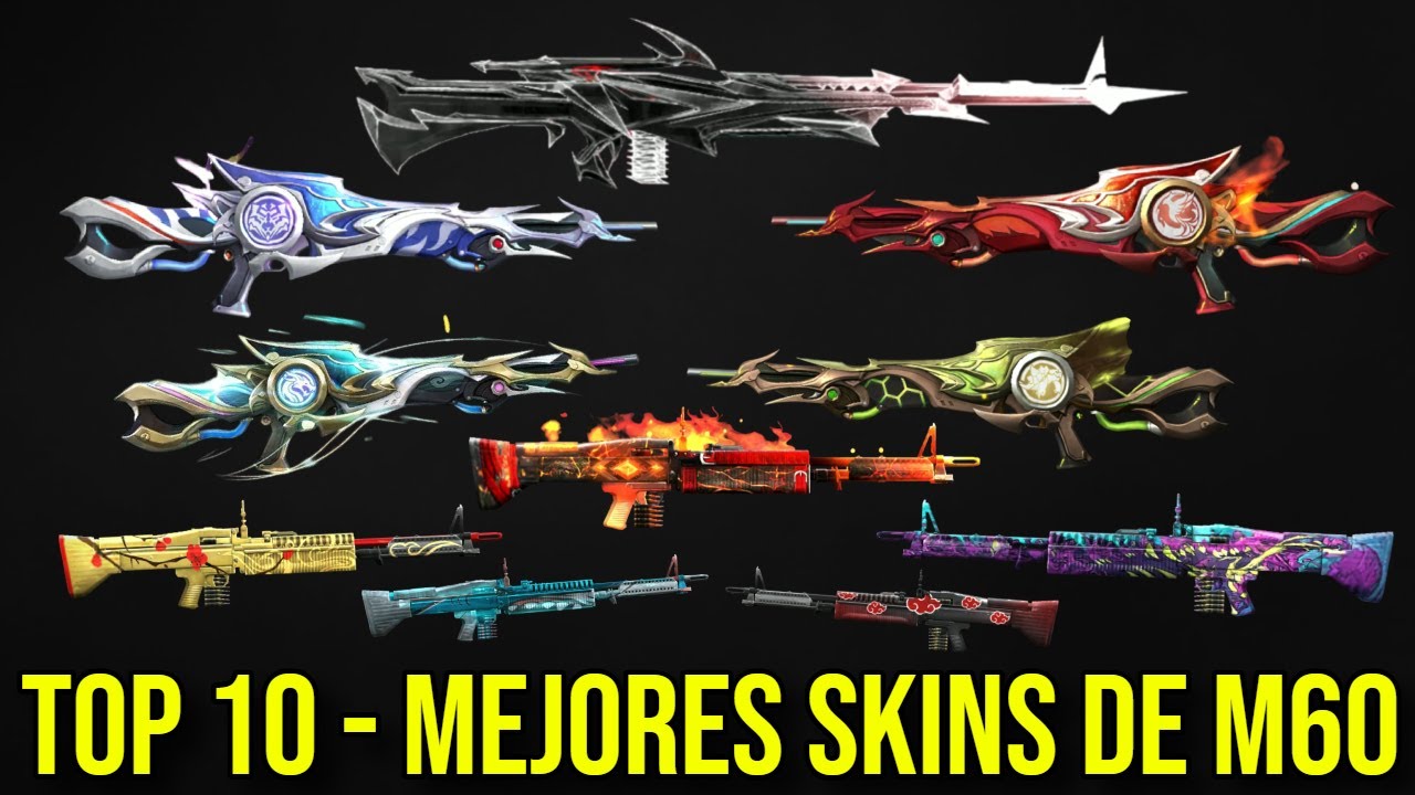 TOP 10 MEJORES SKINS DE LA M60 - FREE FIRE | SHADOWGAMES