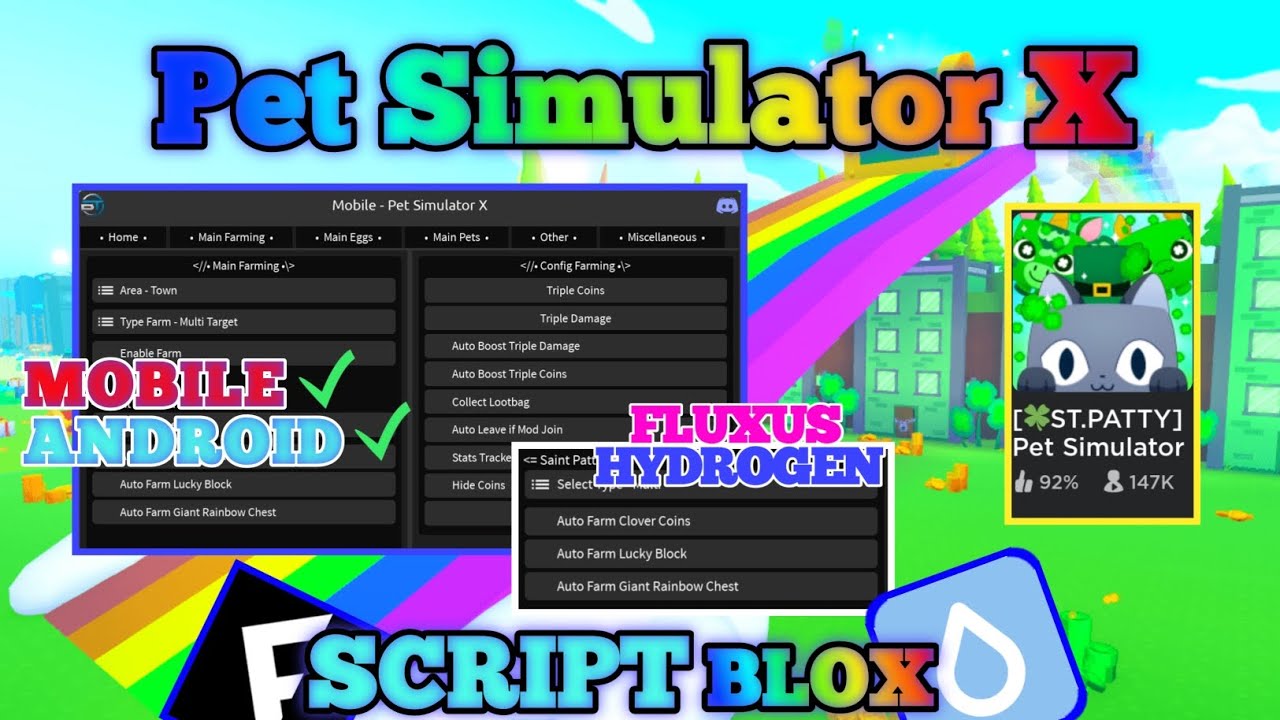 PET SIMULATOR X Script Mobile ST.PATTY UPDATE AUTO CLOVER | AUTO GIANT ...