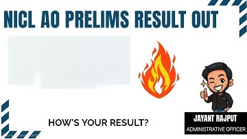 NICL AO PRELIMS RESULT OUT 🔥🔥 #niclao #sbipo #ibpspo
