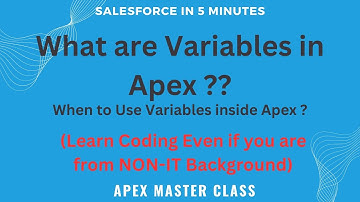What are variables inside Apex ?? Why do we use Variables ?? || Apex Crash Course Part 2