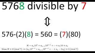 Modular Arithmetic Proof for a Divisibility  by 7 Test