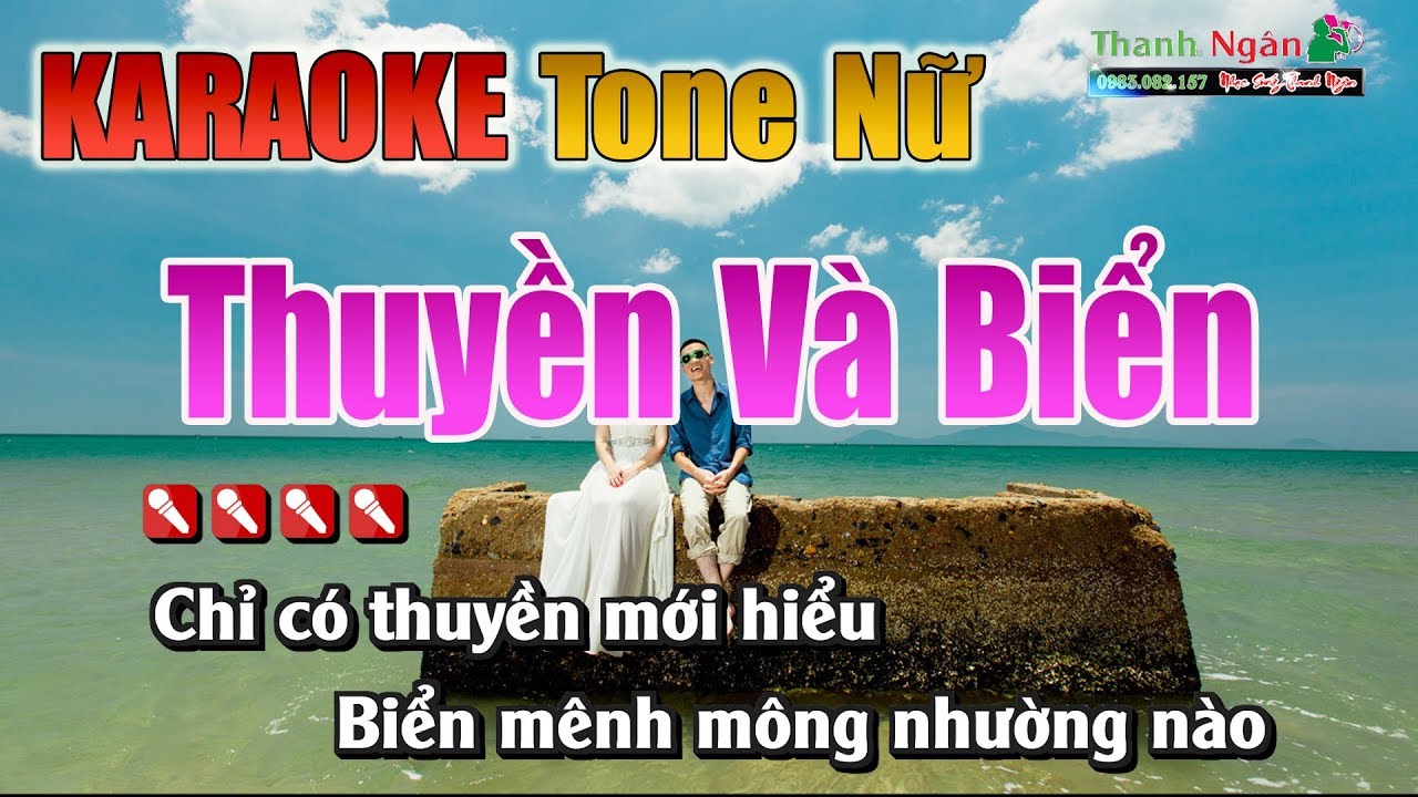 Thuyền Và Biển Karaoke || Tone Nữ - Nhạc Sống Thanh Ngân