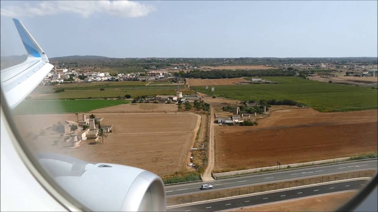 Eurowings A320 Take Off Hannover Airport and Landing at windy Palma de Mallorca