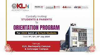KLH Orientation Program for B.Tech Students 2024.