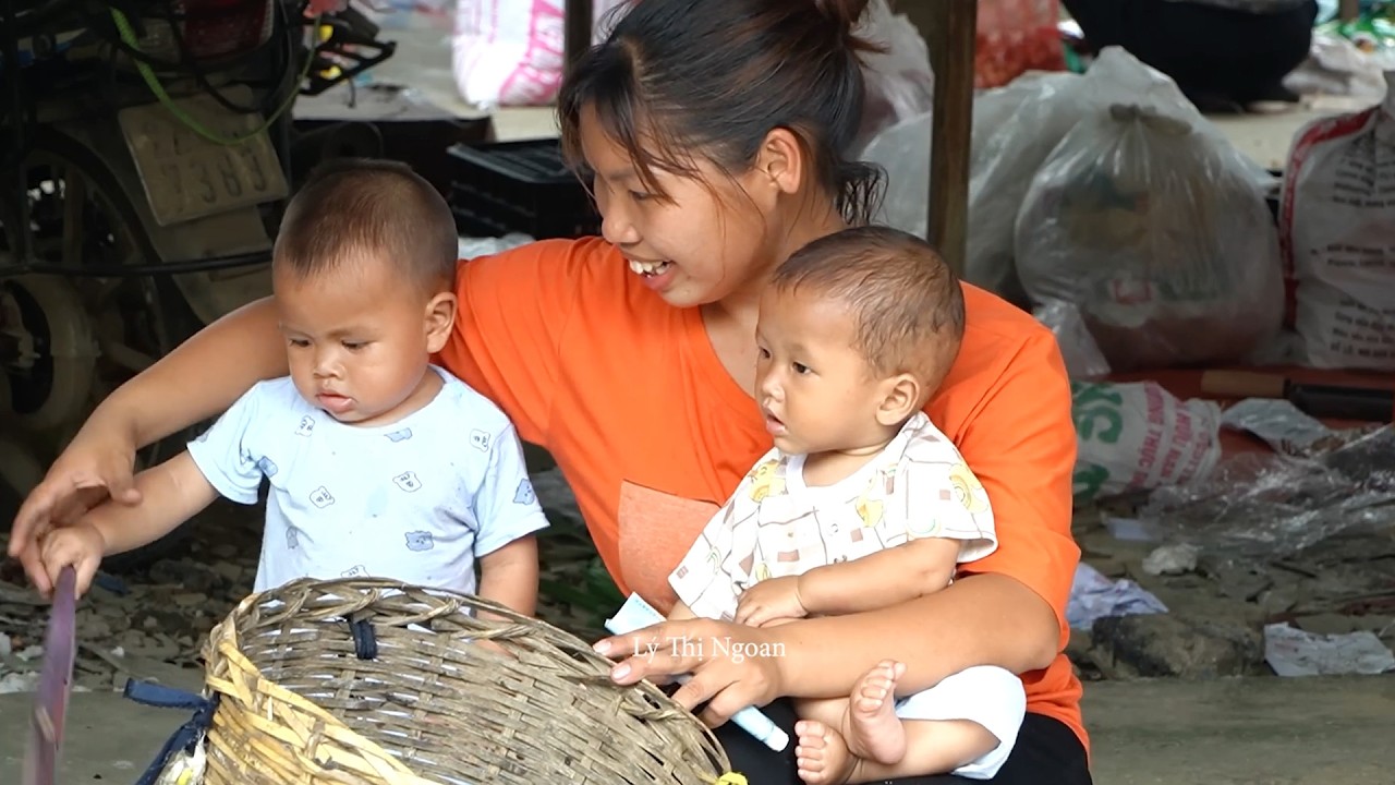 A single mother harvests vegetables and takes care of livestock on the ...