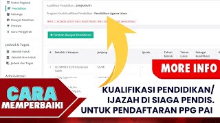 Cara Memperbaiki Kualifikasi Pendidikan, Ijazah S1, S2, S3 Di Siaga Pendis, Pendaftaran Ppg Pai
