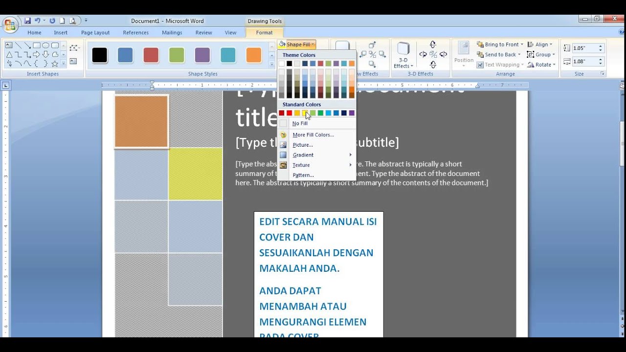  Cara  membuat cover makalah yang menarik di  Microsoft word  