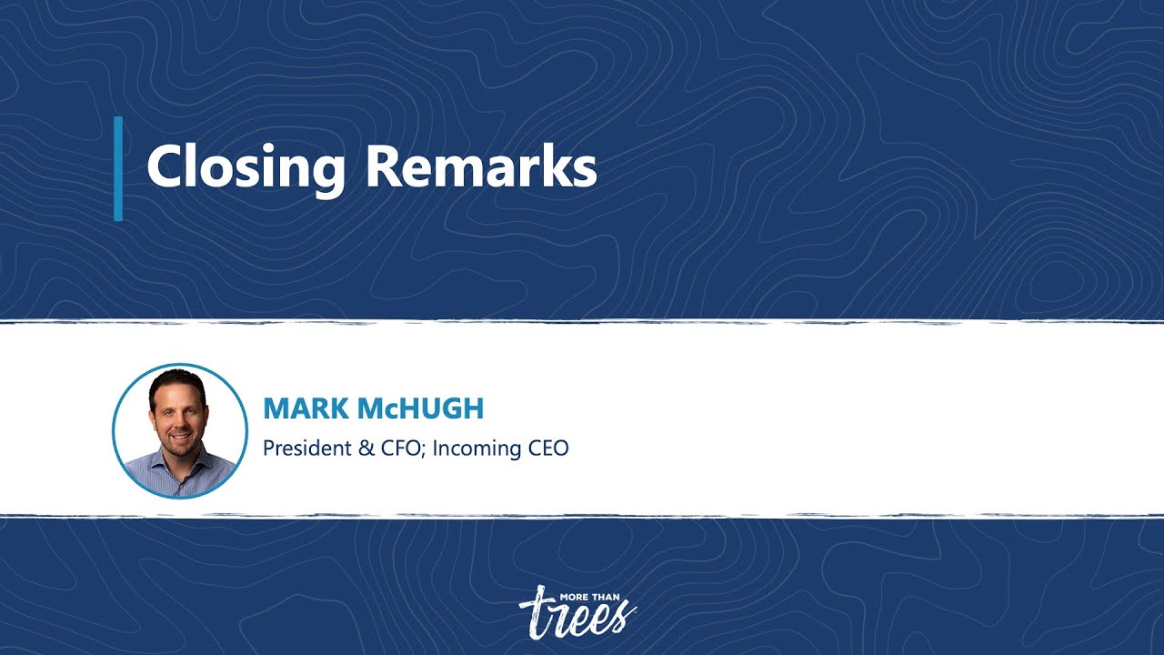 Closing Remarks - Mark McHugh