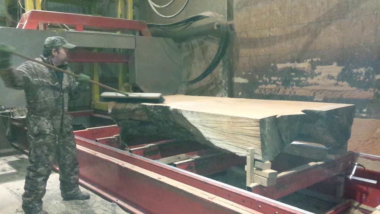 Sawmilling Sycamore Slab Second Chance Hardwoods YouTube