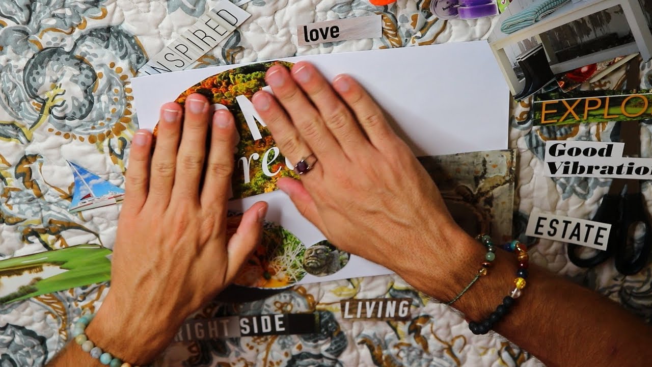 Vision Dream Board ASMR | Magazine Page Turning, Glue, Scissors, Paper