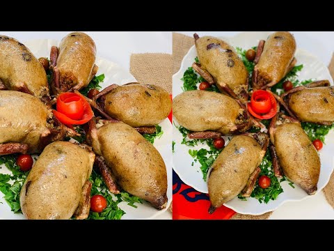 طريقة عمل حمام محشي أرز العزومة مع الشيف فاطمة أبو حاتي