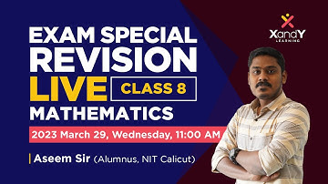 Exam Special Revision Live | Mathematics | Class 8 | Aseem Sir #maths #class8 #revisionlive