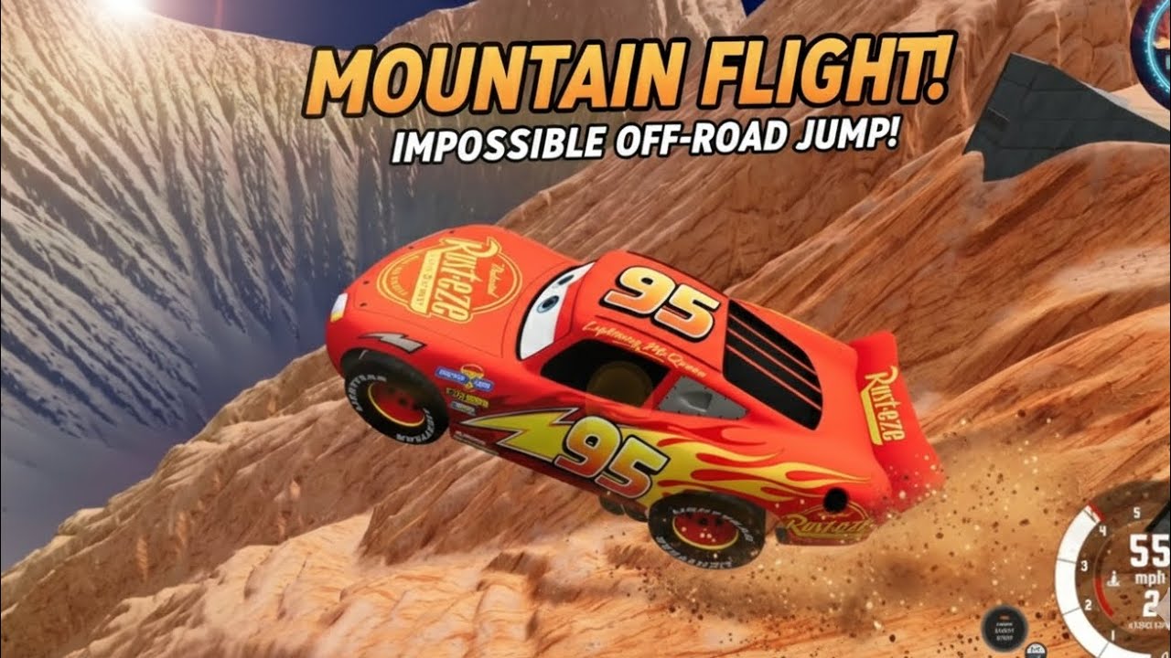 MCQUEEN'S EPIC MOUNTAIN JUMP! (OFF-ROAD MADNESS)