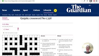 Guardian Quiptic Crossword (No. 1,398) by Dice