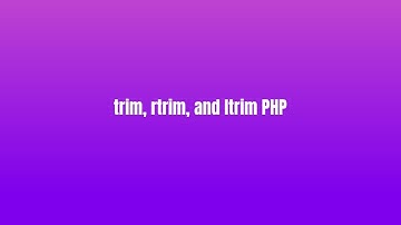 trim ltrim rtrim php