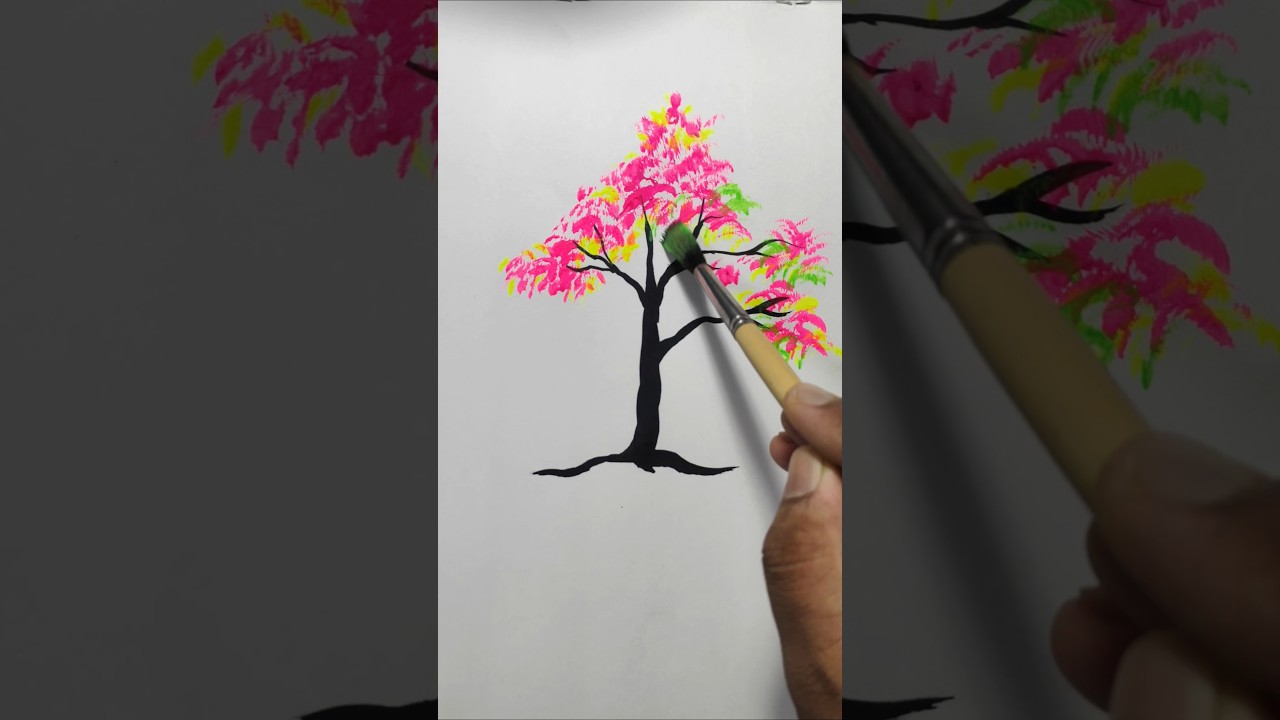 Easy Stroke 😍 Easy Tree 🌲|| Free Hand 
