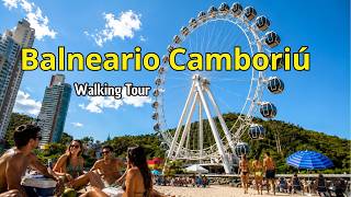 BALNEARIO CAMBORIU BRAZIL 🏖️ | Crowded Beaches & Massive Skyscrapers (4K Walk)