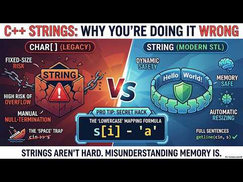 C++ Strings Explained Clearly | char[] vs string | Frequency Count