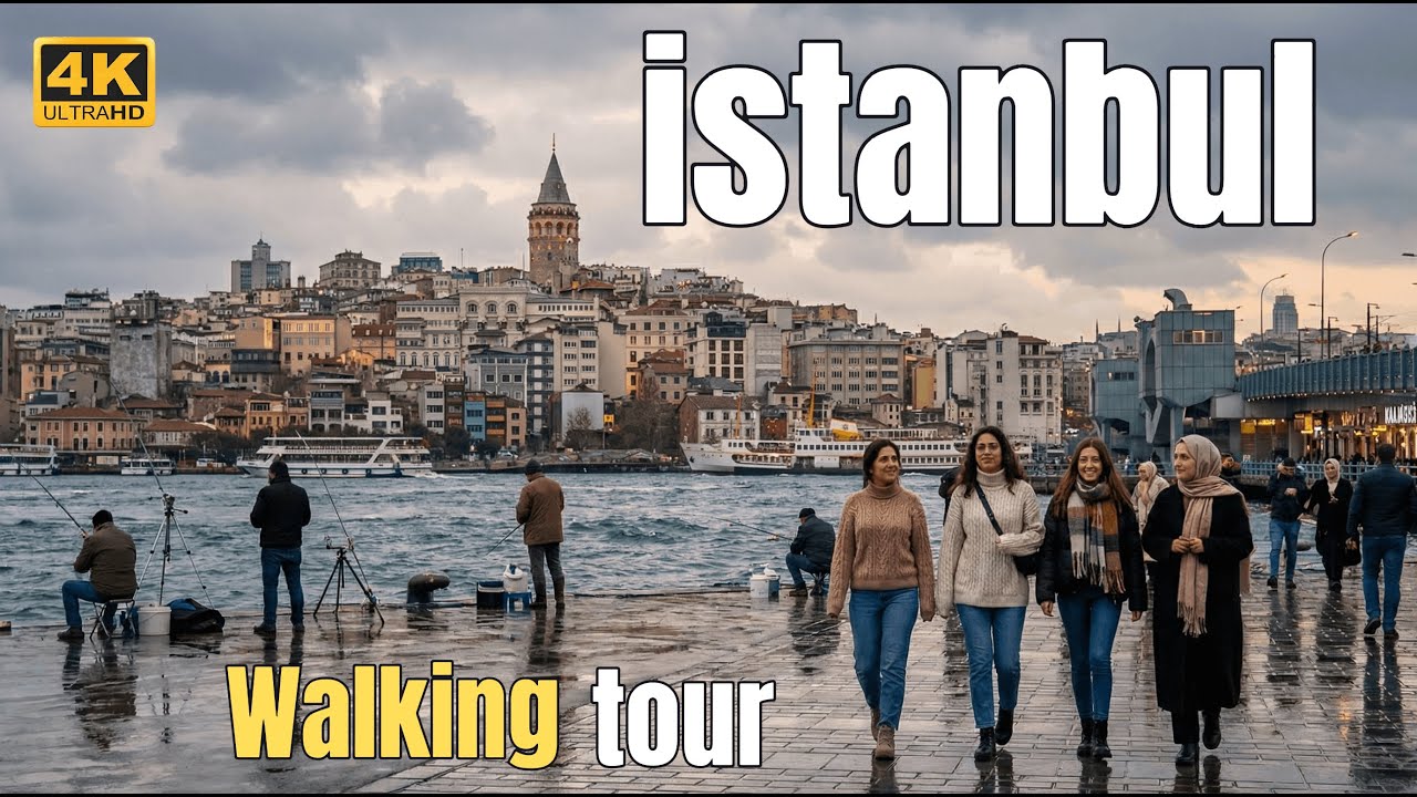 Пешеходная экскурсия по Стамбулу 4K – кинематографическая прогулка между Эминеню и Каракёй