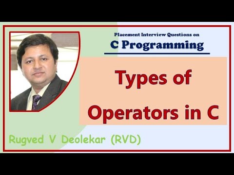 C Question 13: What are different types of operators in C? - YouTube