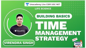 Building Basics | Time management Strategy | Life Science | Virendra | Unacademy