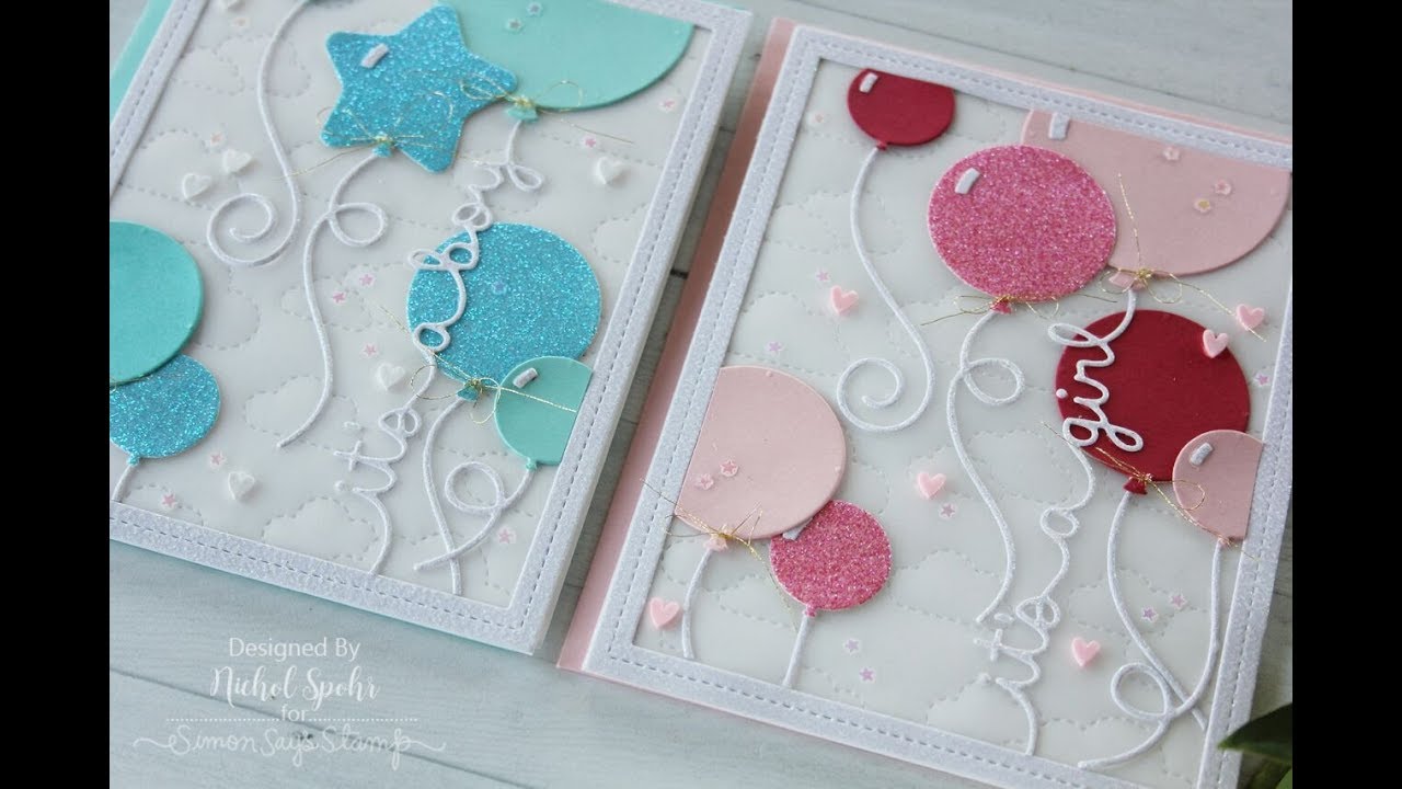 Lawn Fawn Baby Balloon Cards (All Die Cutting) YouTube