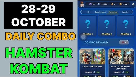 HAMSTER KOMBAT GAMEDEV DAILY COMBO | HAMSTER KOMBAT DAILY COMBO | 28 OCTOBER HAMSTER DAILY COMBO