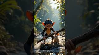Monkey rescue the rabbit 🐇💯 #trending #shorts #viral #facts #ai #animation