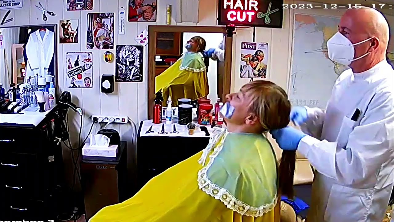 Sexy lady forced hair cut 💈✂️