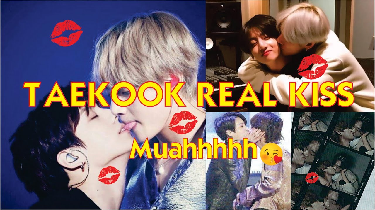 BTS V and Jungkook real kiss - All Taekook real kiss and almost kiss