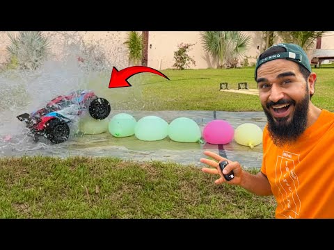 RC car vs water balloon experiment kar lia 😂🏎️