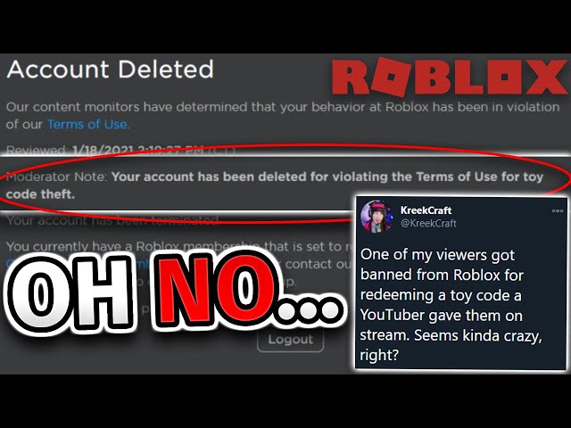 Kid Gets BANNED For Redeeming Toy Code!? (ROBLOX) 