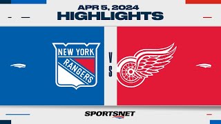 NHL Highlights | Rangers vs. Red Wings - April 5, 2024