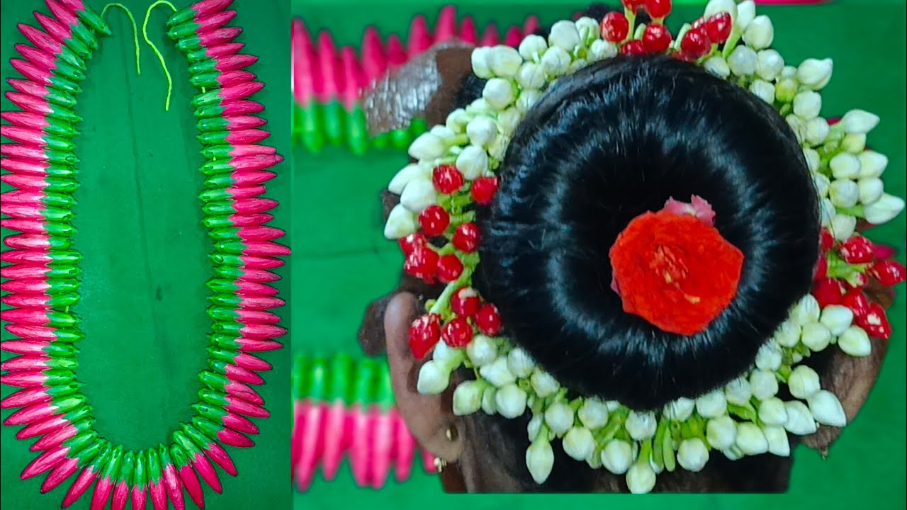 How to tie flower garland Tying flower video Flower garland Tying