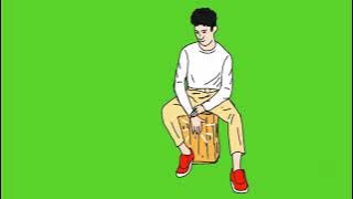 mentahan green screen animasi bergerak main alat music cajon story wa animasi #greenscreenanimasi