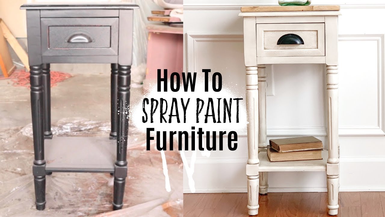 Spray Painting Furniture, Furniture Makeover