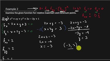 Finding Extrema of Functions of Two Variables Example 2