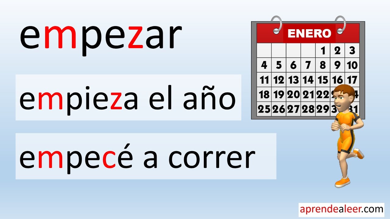 Conjugar el verbo empezar en pasado presente y futuro. 