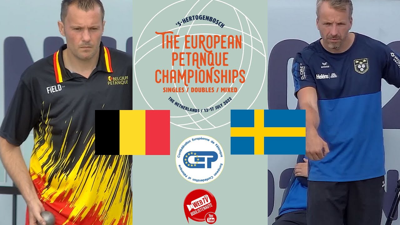 Miniature : Tour 4 BELGIQUE vs SUÈDE Championnat d'Europe tête-à-tête à pétanque 2022 au Pays-Bas