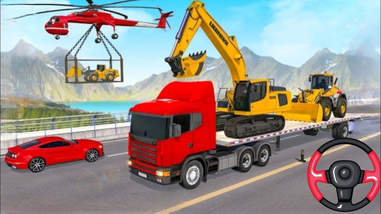 610 bulldozer excavator game - truck transport simulator game