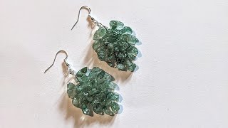 How To Make Gemstone Leaf Earrings. Crystal Leaf Earrings. Resin Jewelry. Resin Earrings. UV Resin.