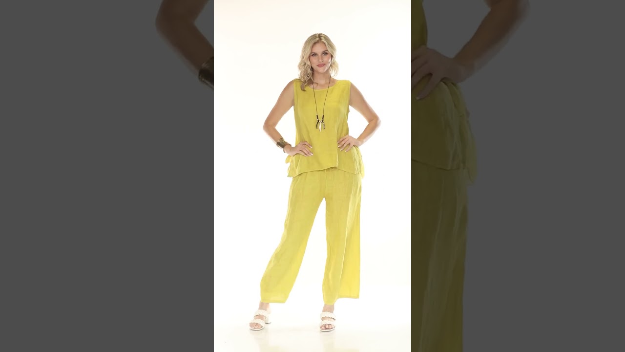 Flair Flaunt - Mustard Sleeveless Bow Top with Matching Pants