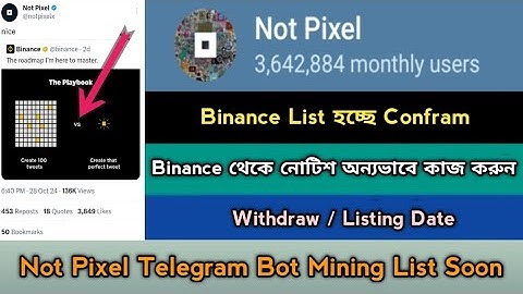 Not Pixel Telegram Mining Listing 2024।Same Notcoin Mining।New Telegram Bot।Not Pixel Update,Stb