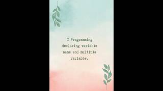 how to declare multiple variables and variables names.