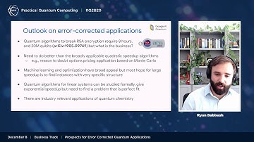 Q2B 2020 | Prospects for Error Corrected Quantum Applications | Ryan Babbush | Google