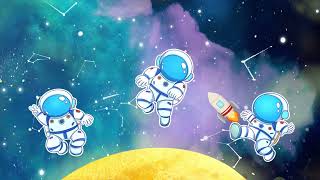 Space Astronaut Cartoon Starry Sky | Background Video @VideoEffectsDownload