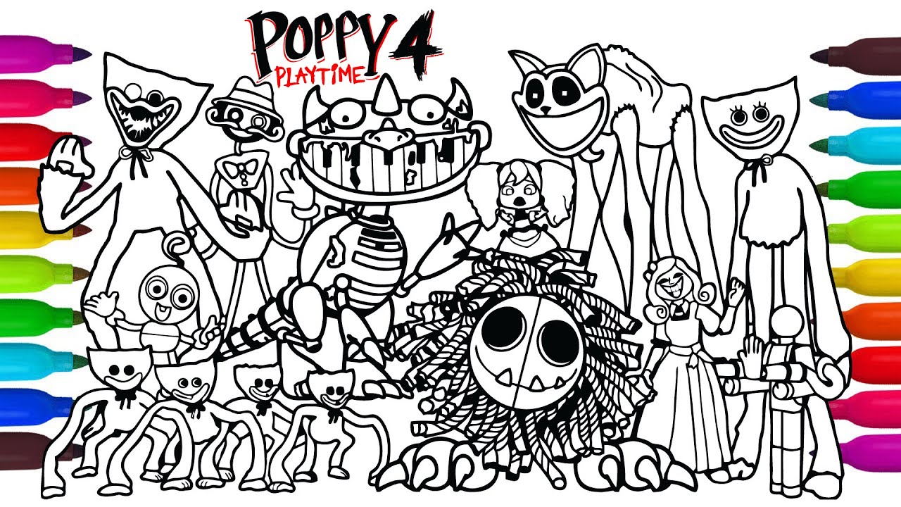 POPPY PLAYTIME CHAPTER 4 COLORING 🎨 | Draw & Color All Characters | Huggy Wuggy, CatNap 